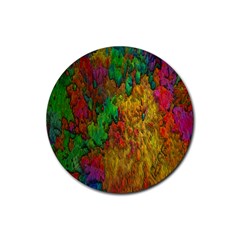 Background Color Template Abstract Rubber Round Coaster (4 Pack)  by Sapixe