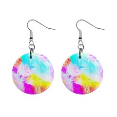 Background Drips Fluid Colorful Mini Button Earrings by Sapixe