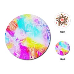 Background Drips Fluid Colorful Playing Cards (round) by Sapixe