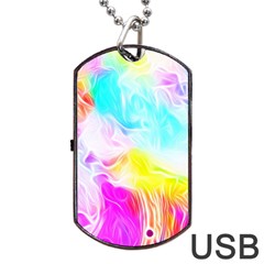 Background Drips Fluid Colorful Dog Tag Usb Flash (one Side) by Sapixe