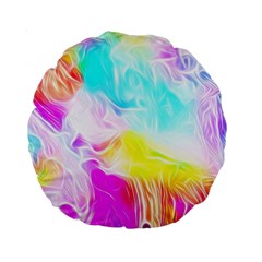 Background Drips Fluid Colorful Standard 15  Premium Round Cushions by Sapixe