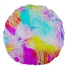 Background Drips Fluid Colorful Large 18  Premium Round Cushions by Sapixe