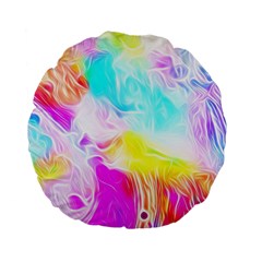 Background Drips Fluid Colorful Standard 15  Premium Flano Round Cushions by Sapixe