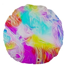 Background Drips Fluid Colorful Large 18  Premium Flano Round Cushions by Sapixe