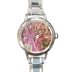 Background Swirl Art Abstract Round Italian Charm Watch by Sapixe