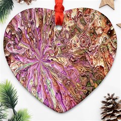 Background Swirl Art Abstract Heart Ornament (two Sides) by Sapixe