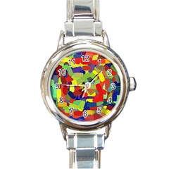 Abstract Art Structure Round Italian Charm Watch by Sapixe