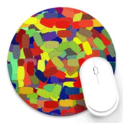 Abstract Art Structure Round Mousepads by Sapixe