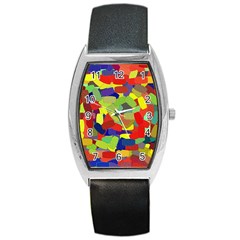 Abstract Art Structure Barrel Style Metal Watch by Sapixe