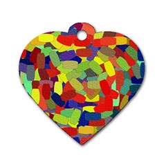 Abstract Art Structure Dog Tag Heart (two Sides) by Sapixe