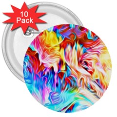 Background Drips Fluid Colorful 3  Buttons (10 Pack)  by Sapixe