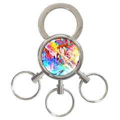 Background Drips Fluid Colorful 3-ring Key Chains by Sapixe