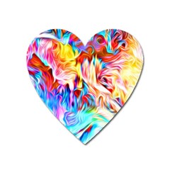 Background Drips Fluid Colorful Heart Magnet by Sapixe