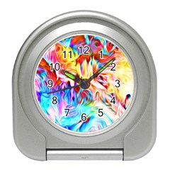 Background Drips Fluid Colorful Travel Alarm Clock