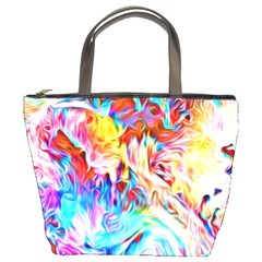 Background Drips Fluid Colorful Bucket Bag by Sapixe