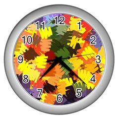 Mural Murals Graffiti Texture Wall Clock (silver) by Sapixe