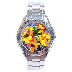 Mural Murals Graffiti Texture Stainless Steel Analogue Watch by Sapixe