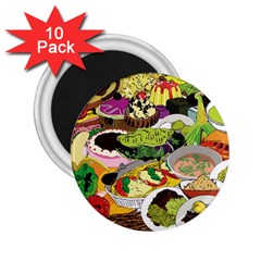 Eat Food Background Art Color 2 25  Magnets (10 Pack)  by Sapixe