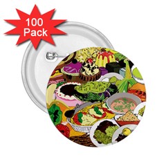 Eat Food Background Art Color 2 25  Buttons (100 Pack)  by Sapixe