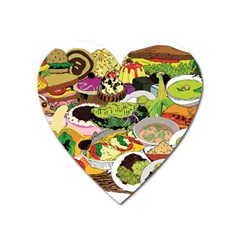 Eat Food Background Art Color Heart Magnet by Sapixe