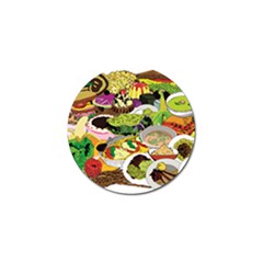 Eat Food Background Art Color Golf Ball Marker by Sapixe