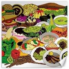 Eat Food Background Art Color Canvas 16  X 16  by Sapixe