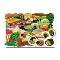 Eat Food Background Art Color Small Doormat  by Sapixe