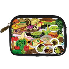 Eat Food Background Art Color Digital Camera Leather Case by Sapixe