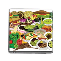 Eat Food Background Art Color Memory Card Reader (square 5 Slot) by Sapixe