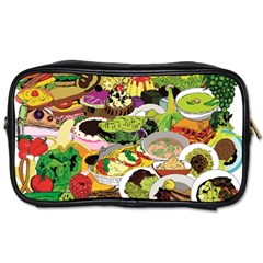 Eat Food Background Art Color Toiletries Bag (two Sides) by Sapixe