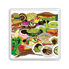 Eat Food Background Art Color Memory Card Reader (square) by Sapixe