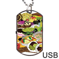 Eat Food Background Art Color Dog Tag Usb Flash (one Side) by Sapixe