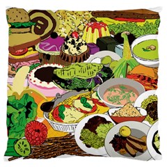 Eat Food Background Art Color Large Cushion Case (two Sides) by Sapixe