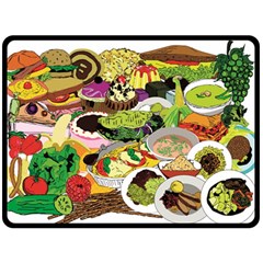 Eat Food Background Art Color Double Sided Fleece Blanket (large) 