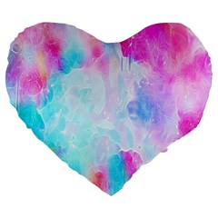 Background Drips Fluid Large 19  Premium Flano Heart Shape Cushions by Sapixe