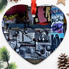 Lost Places Abandoned Train Station Ornament (heart) by Sapixe