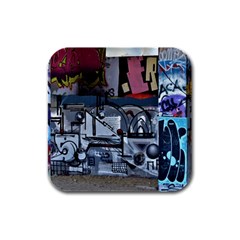 Lost Places Abandoned Train Station Rubber Square Coaster (4 Pack)  by Sapixe