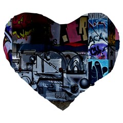 Lost Places Abandoned Train Station Large 19  Premium Heart Shape Cushions by Sapixe