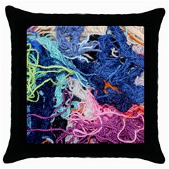 Wool Yarn Colorful Handicraft Throw Pillow Case (black) by Sapixe