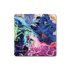 Wool Yarn Colorful Handicraft Square Magnet by Sapixe