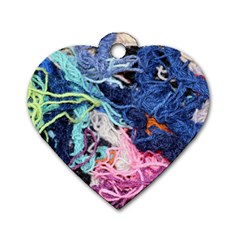 Wool Yarn Colorful Handicraft Dog Tag Heart (one Side) by Sapixe