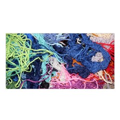 Wool Yarn Colorful Handicraft Satin Shawl by Sapixe