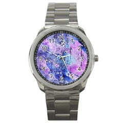 Background Art Abstract Watercolor Sport Metal Watch by Sapixe