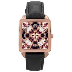 Abstract Art Wallpaper Background Rose Gold Leather Watch  by Sapixe