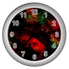 Background Art Abstract Watercolor Wall Clock (silver)