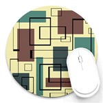 Mid Century Modern Rectangles Round Mousepads Front