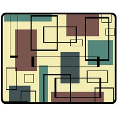 Mid Century Modern Rectangles Fleece Blanket (medium)  by KayCordingly