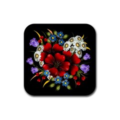 Flower Decoration Bouquet Of Flowers Rubber Square Coaster (4 Pack)  by Sapixe