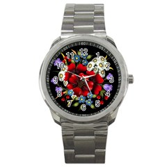 Flower Decoration Bouquet Of Flowers Sport Metal Watch by Sapixe