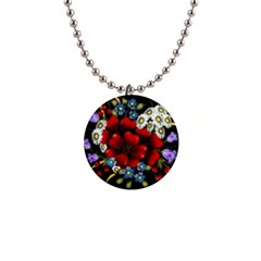 Flower Decoration Bouquet Of Flowers 1  Button Necklace by Sapixe